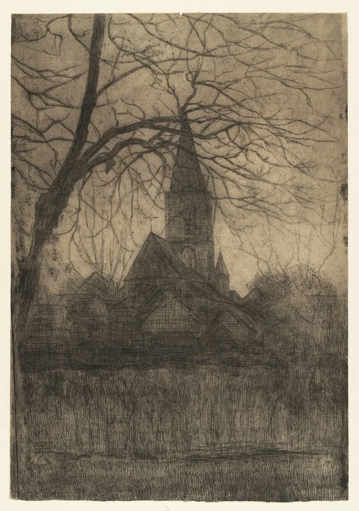 Untitled, by Piet Mondrian, ink, 1898