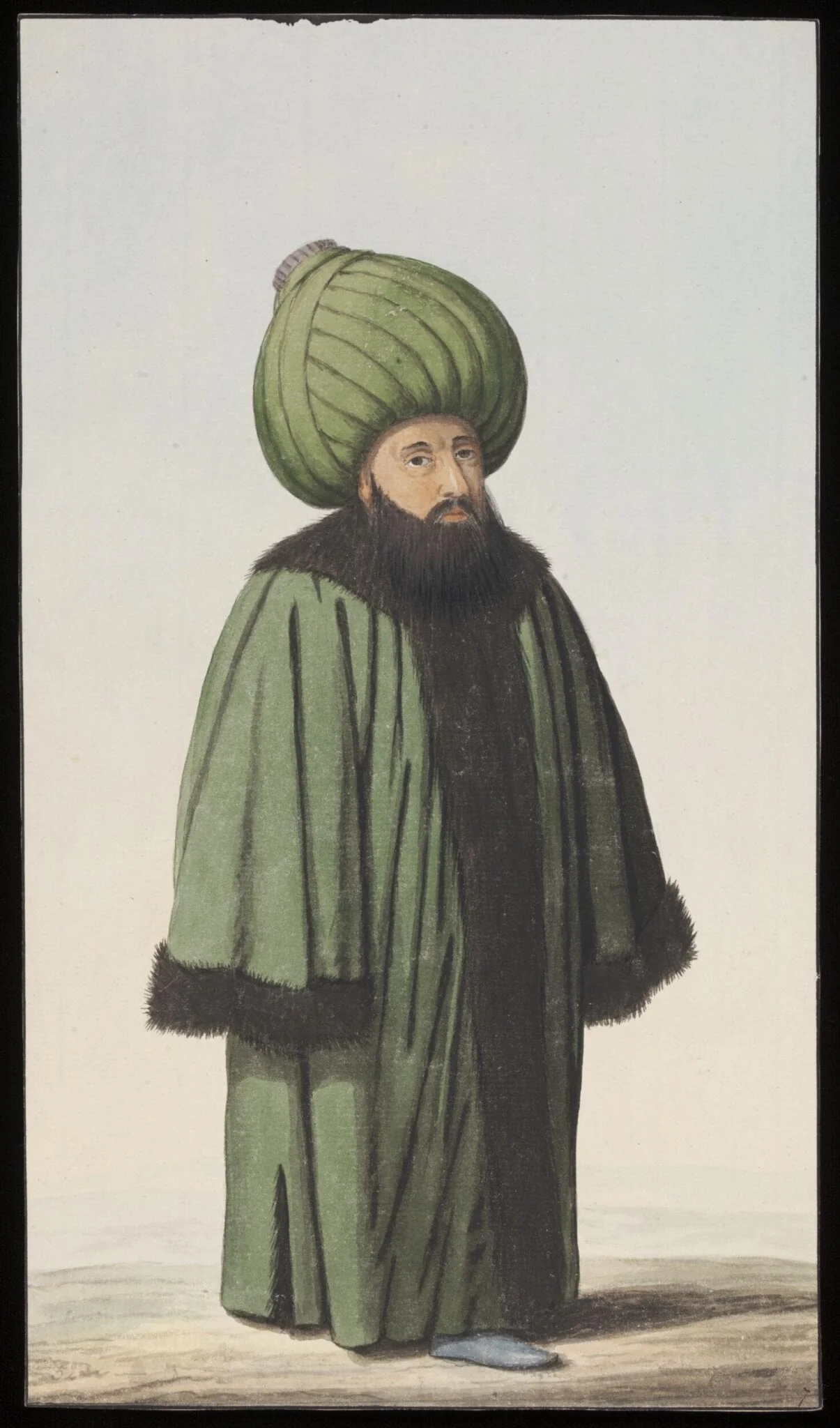 A Müftü  or Mufti, by Anonymous Greek artist, watercolor, 1809