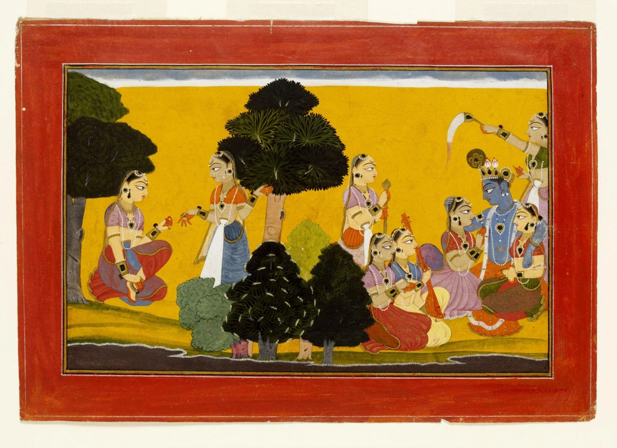 Radha and Krishna, by Unknown, paint, 1732