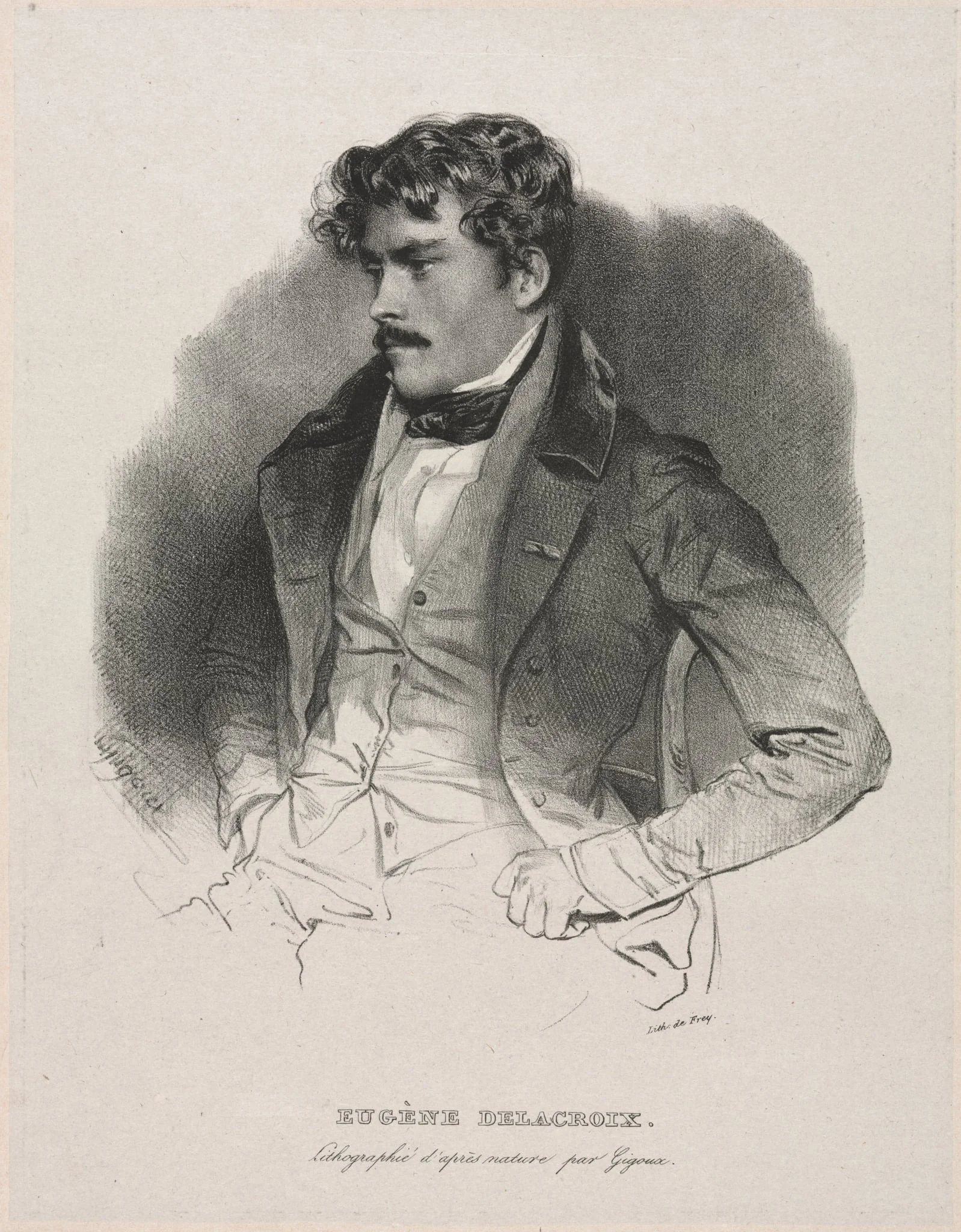 Eugène Delacroix, by Jean Francois Gigoux, 1832