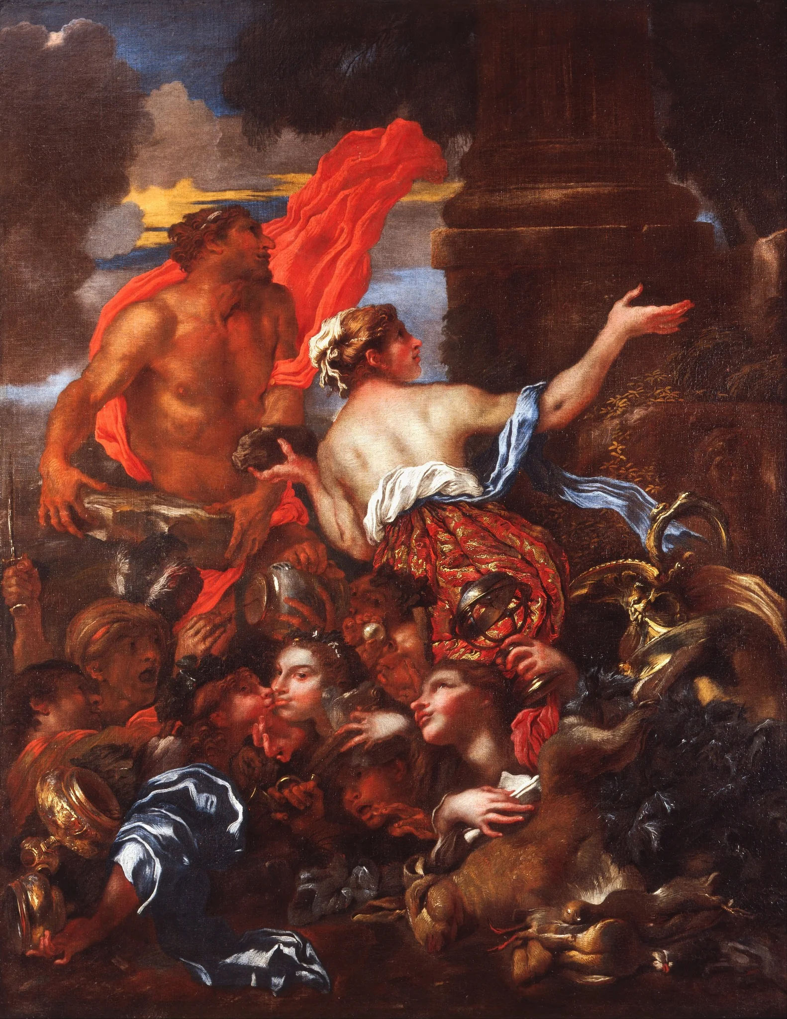 Deucalion and Pyrrha, by Giovanni Benedetto Castiglione, oil, 1655
