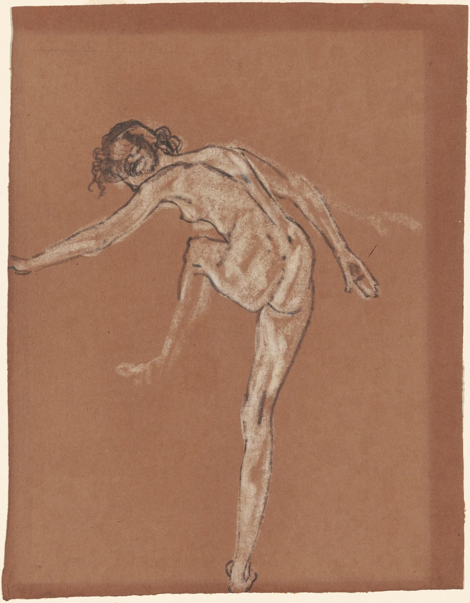 Female Nude from Behind, by Arthur Bowen Davies, charcoal, 1922