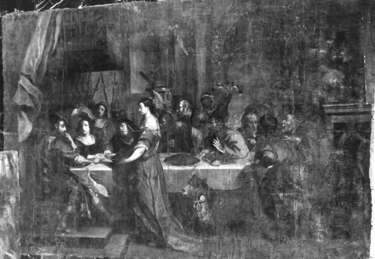 Salome with the head of John the Baptist on a dish which she gives to Herodes