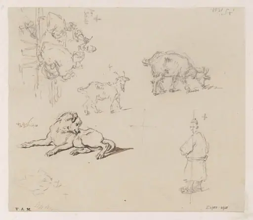 Figures and animals