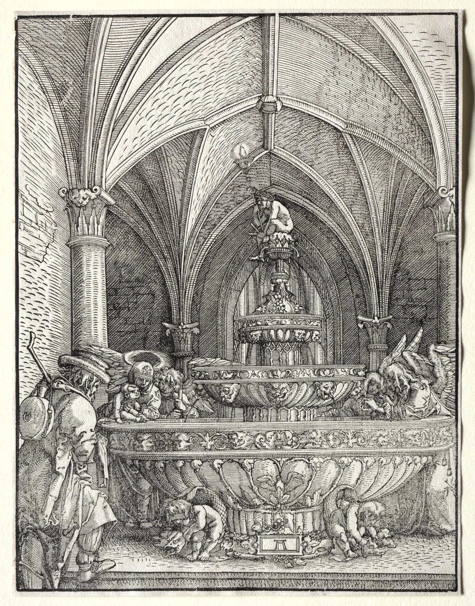 The Holy Family on the Flight into Egypt at a Fountain, by Albrecht Altdorfer, 1520