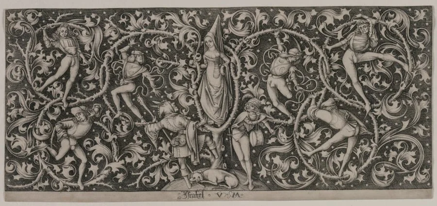 Ornament with Dance of the Lovers, by Israhel van Meckenem, 1490