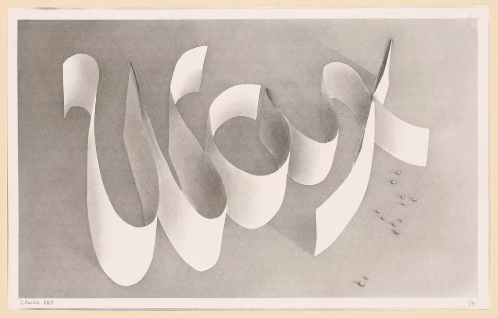 Untitled, by Edward Ruscha, graphite, 1967