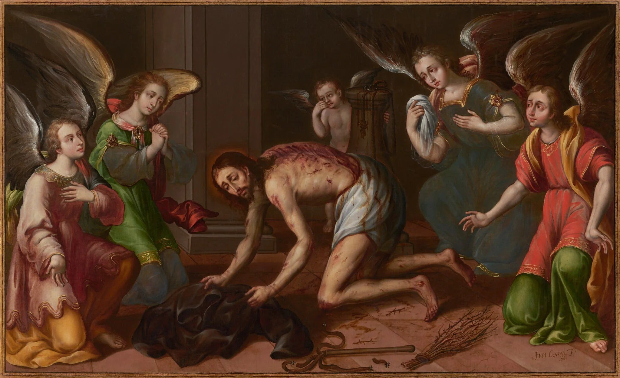 Christ Gathering His Garments after the Flagellation, by Juan Correa, oil, 1674