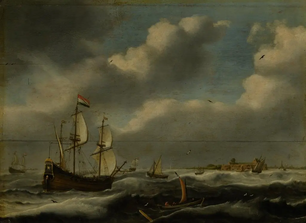 Moving sea with ships