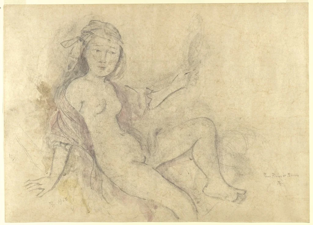 Untitled, by Balthus, watercolor, 1963