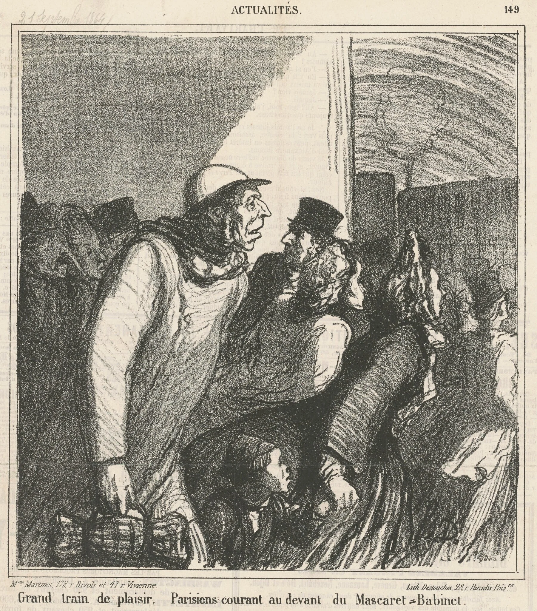 Grand train de plaisir, by Honoré Daumier, ink, 1864