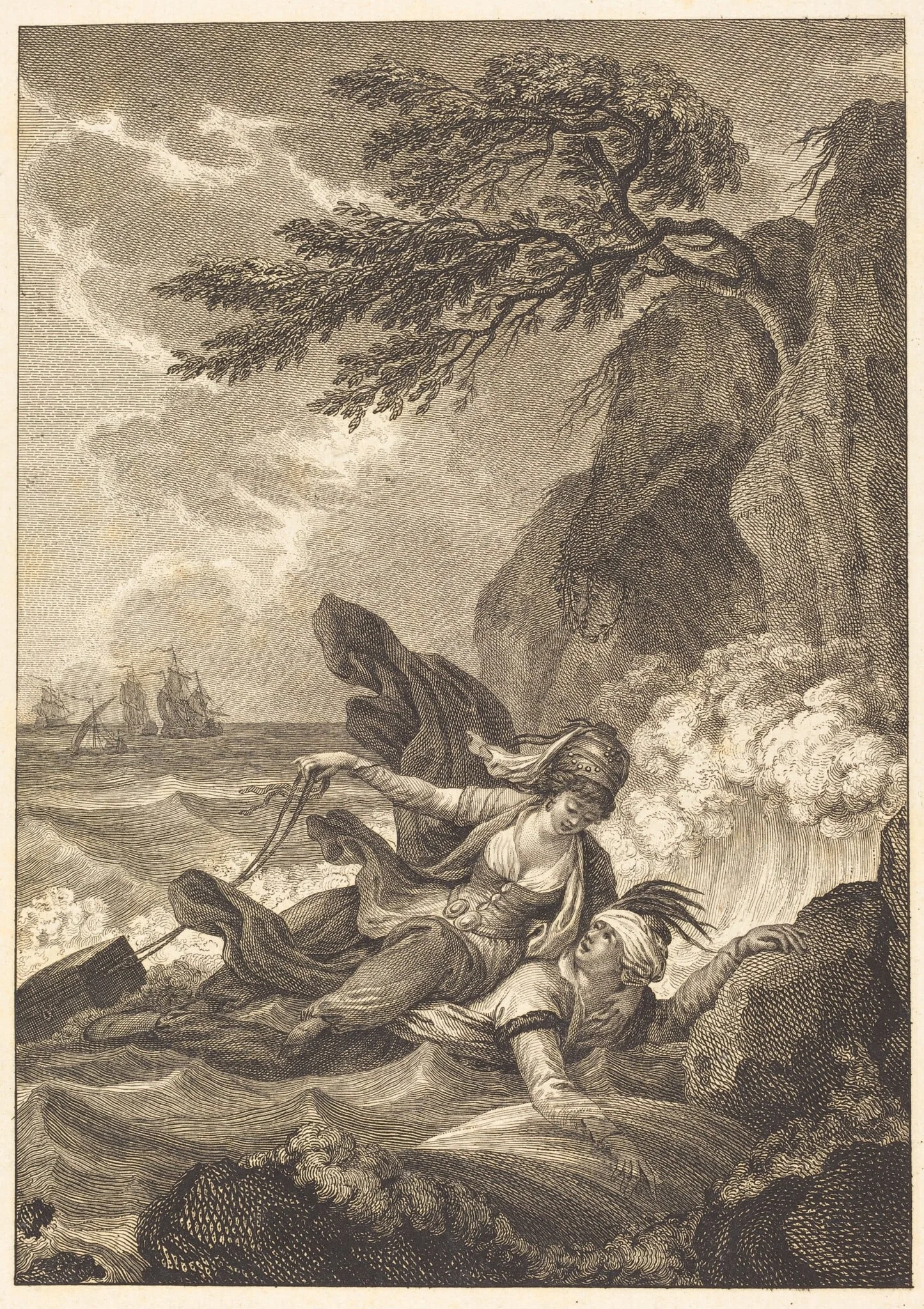 La fiancee du roi de Garbe: La cassette, by Jean-Baptiste Tilliard, ink, 1776