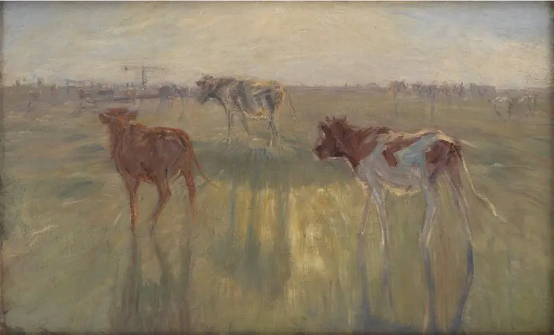 Cattle Seen against the Sun on the Island of Saltholm