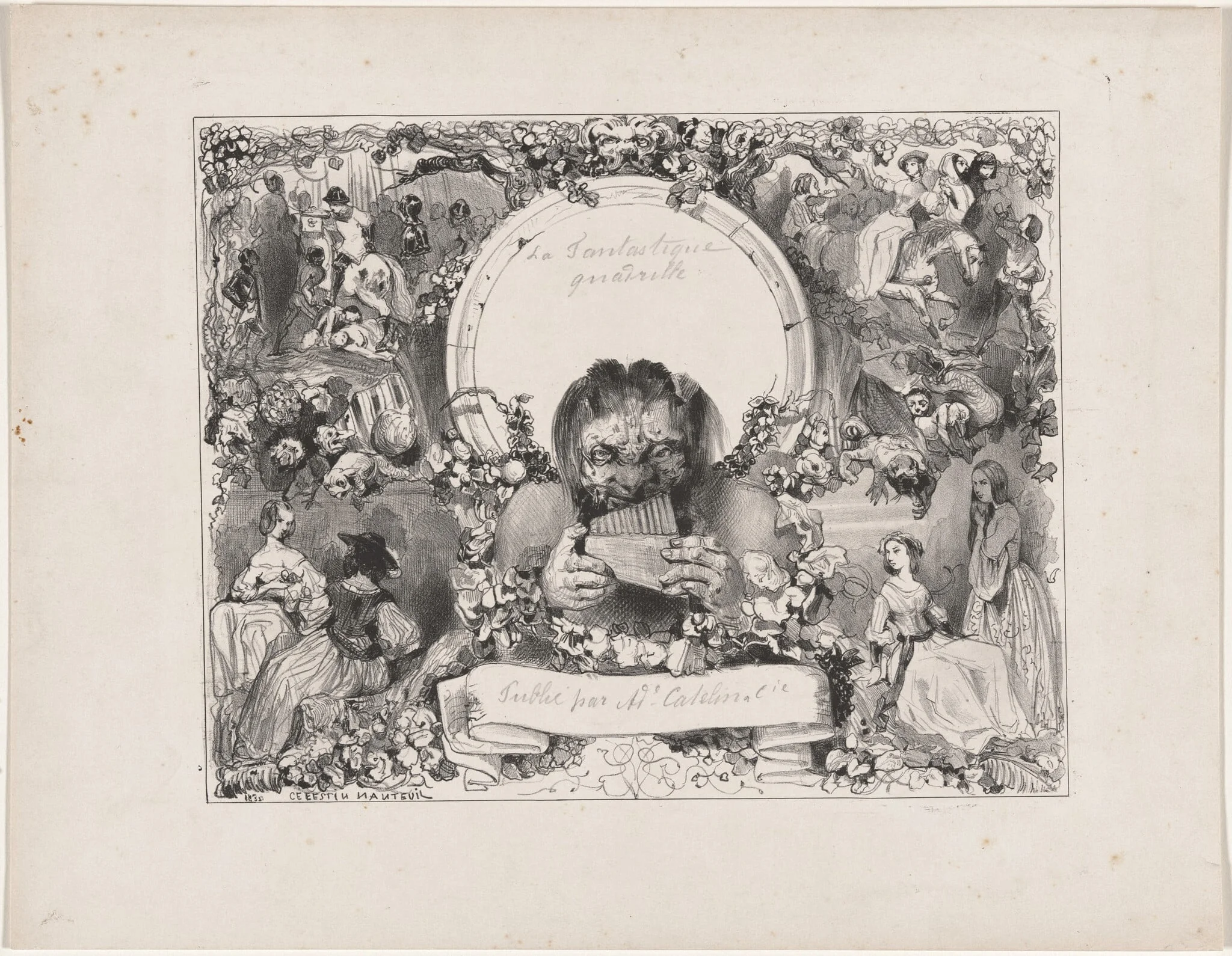 La Fantastique quadrille, by Célestin Nanteuil, ink, 1838