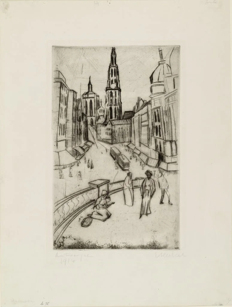 Untitled, by Erich Heckel, ink, 1914