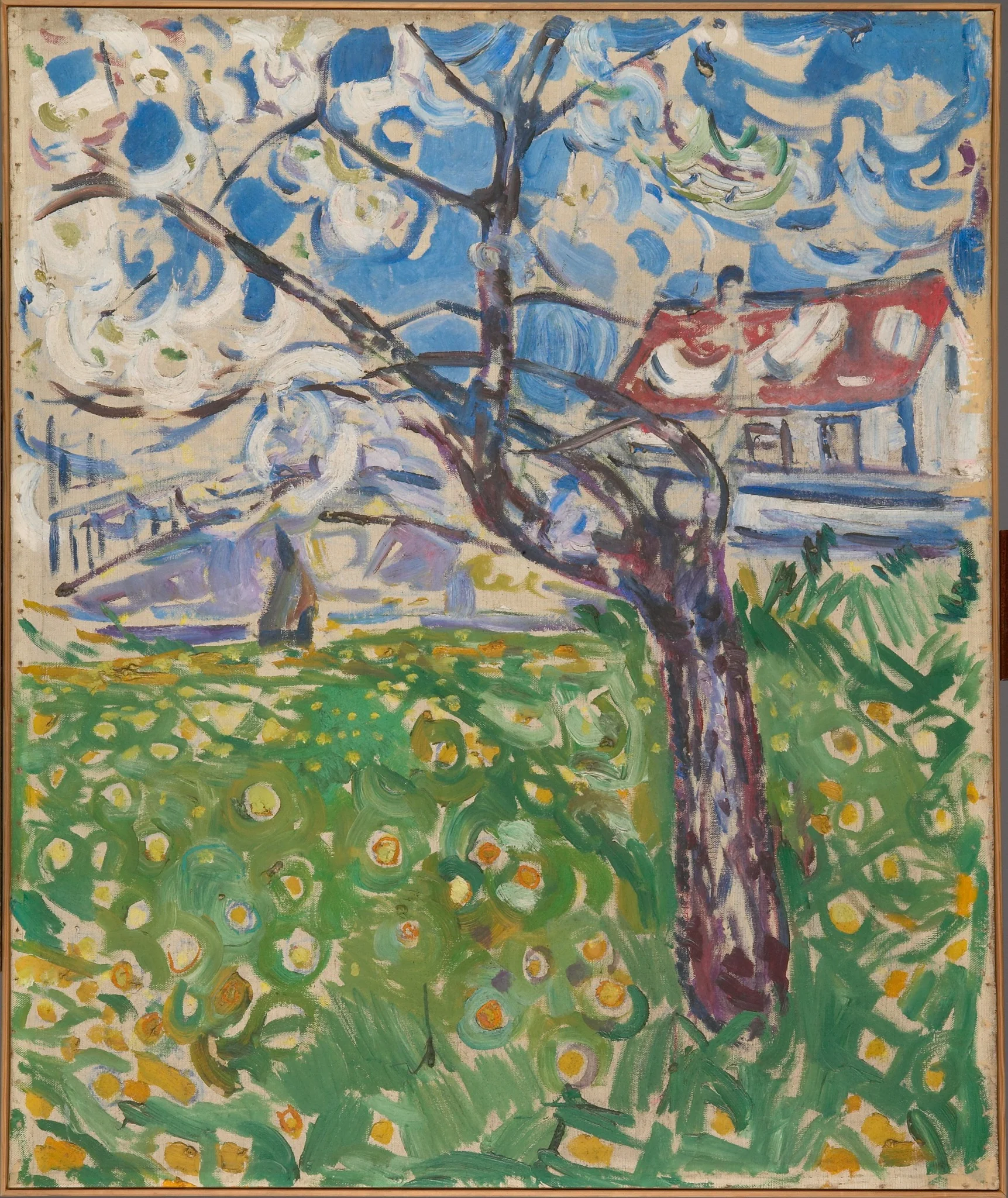 Fruit Trees in Blossom, by Edvard Munch, oil, 1910