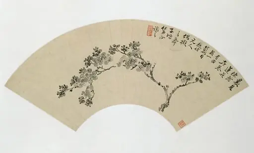 清  吳熙載  杏花  扇面|Apricot