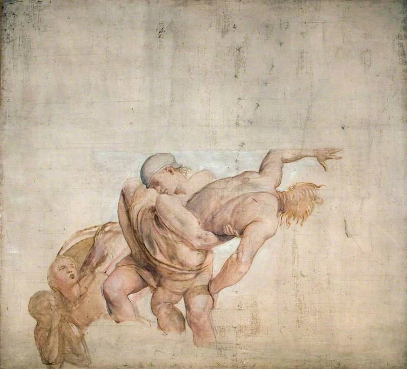 Magog Thrown into the Sea (cartoon for the south wall, centre, of the ceiling cove, dining room, Dorchester House)