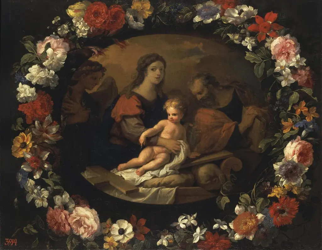 Holy Family within the Garland of Flowers