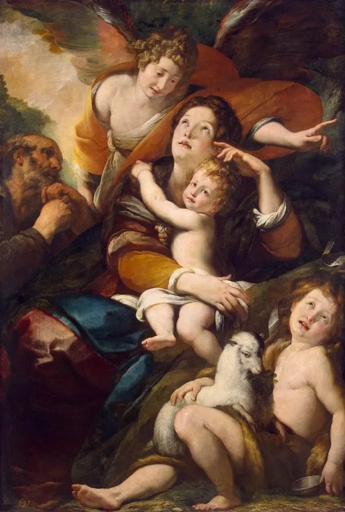 Holy Family with St John the Baptist and Angel