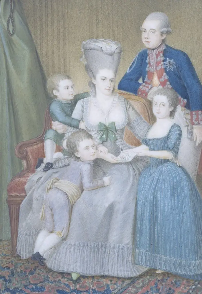 Family portrait of stadtholder Willem V (1748-1806), Wilhelmina van Pruisen (1751-1820) and their three children