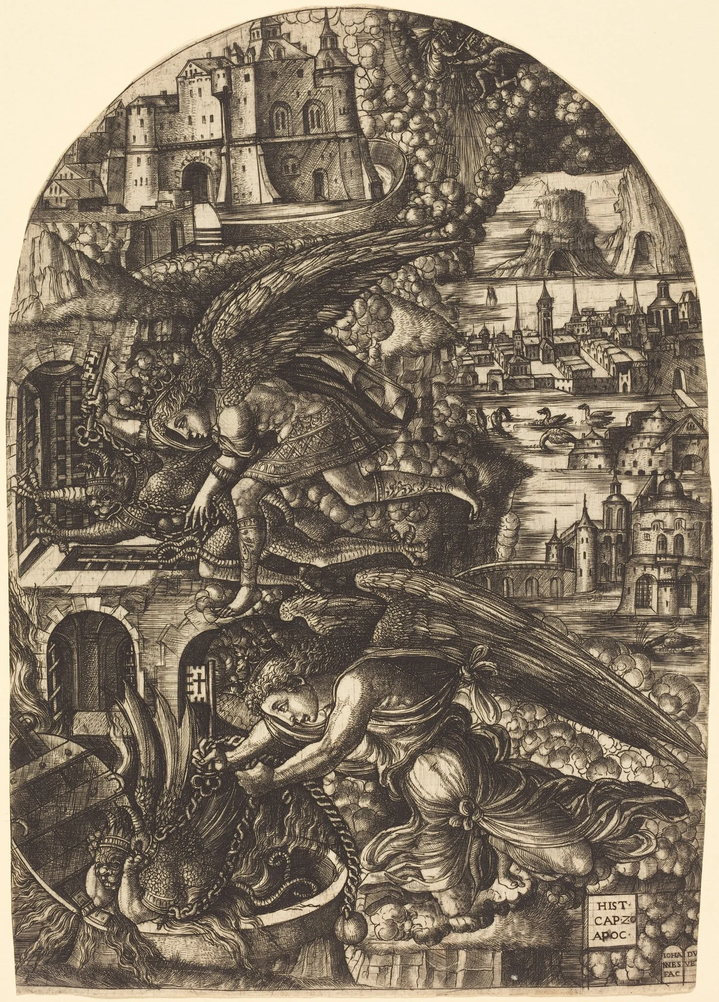 Satan Bound for a Thousand Years, by Jean Duvet, ink, 1551