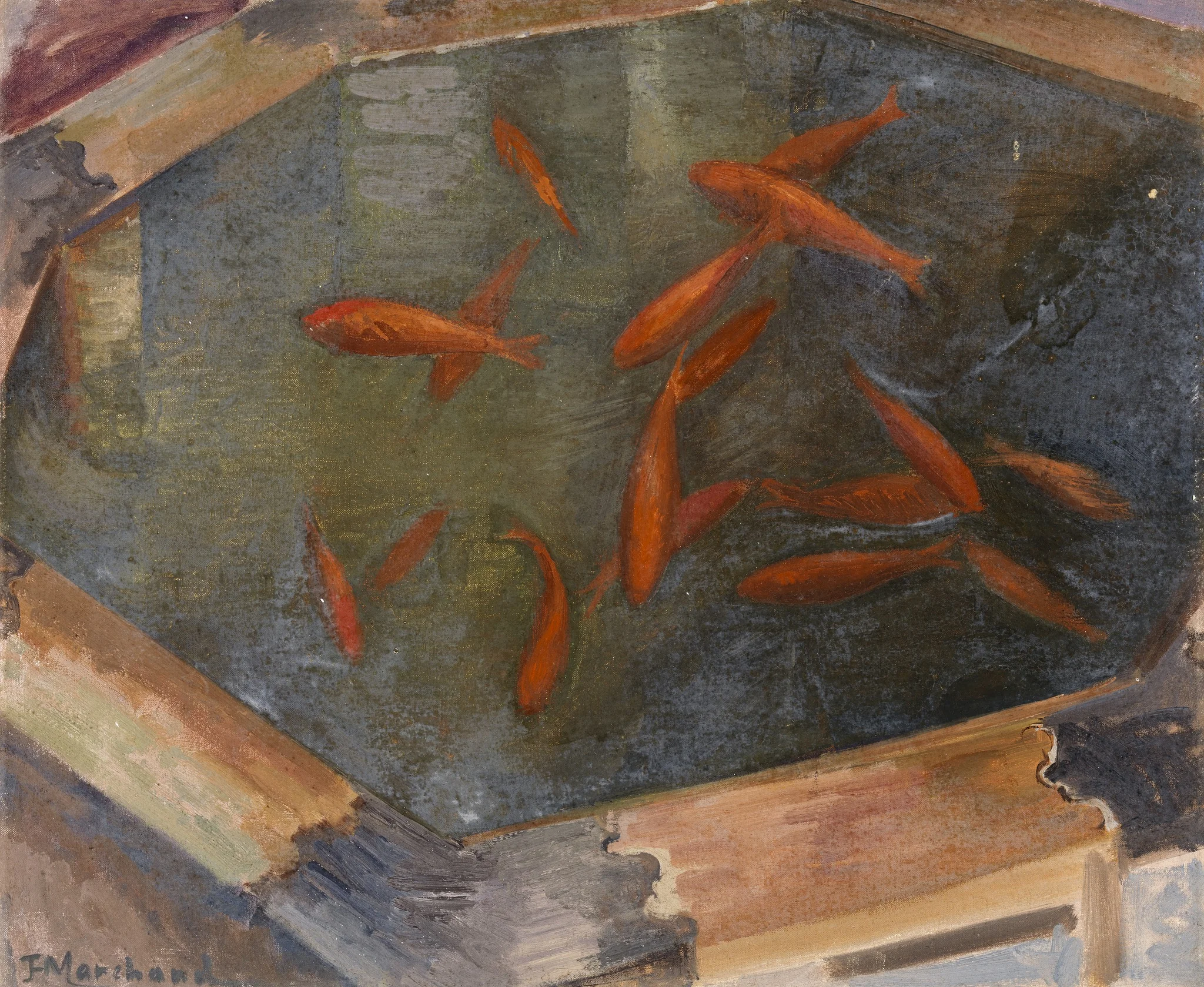 Goldfish, by Jean Marchand, oil, 1921