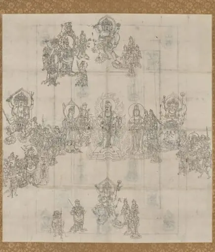 Iconographical Sketch (Zuzō) for the "Benevolent Kings Sutra Mandala"
