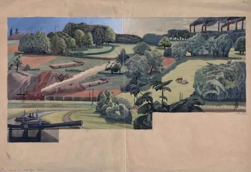 Design for a mural in Leeds Town Hall