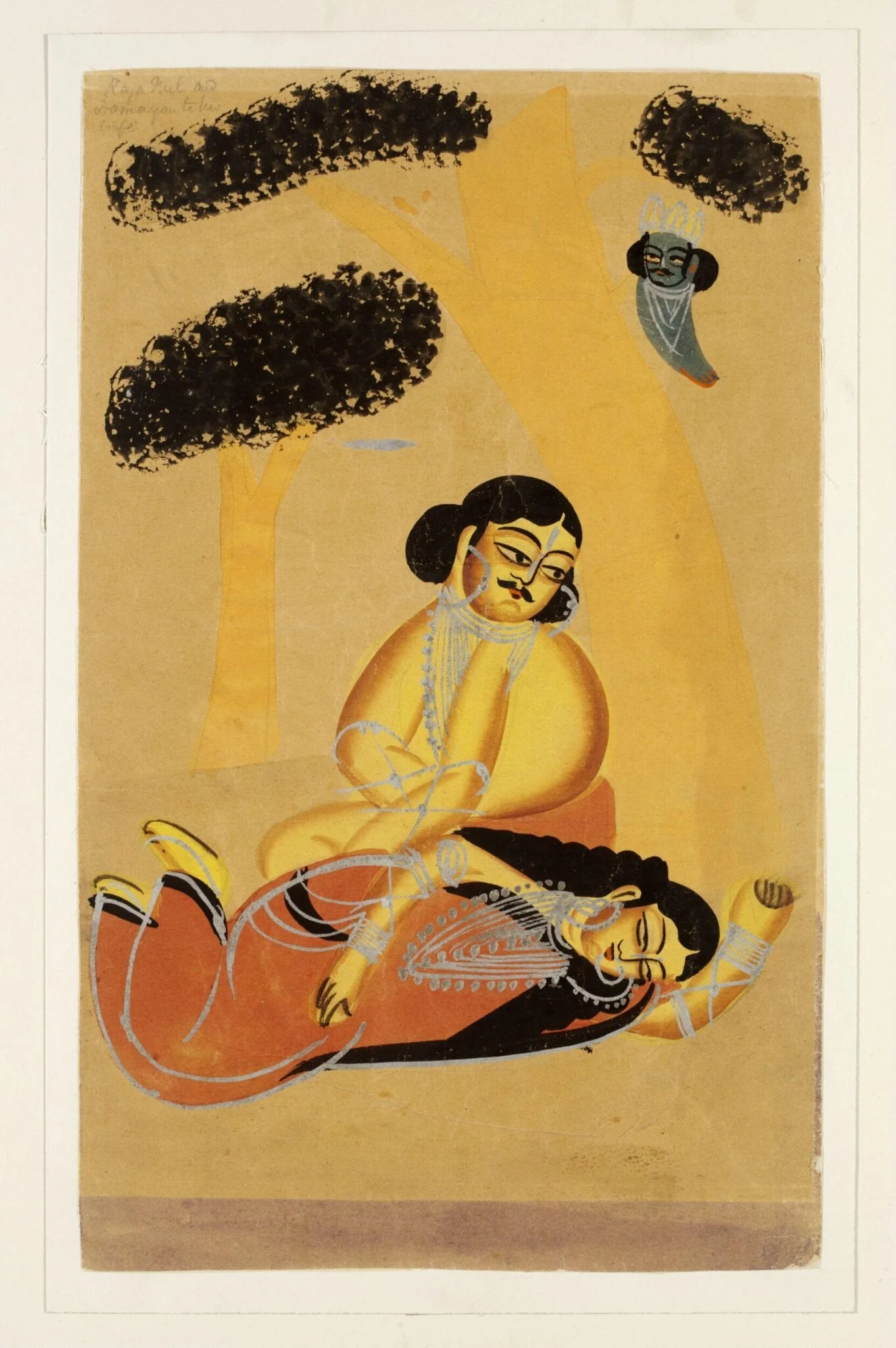 Nala and Damayanti, by Unknown, paint, 1885