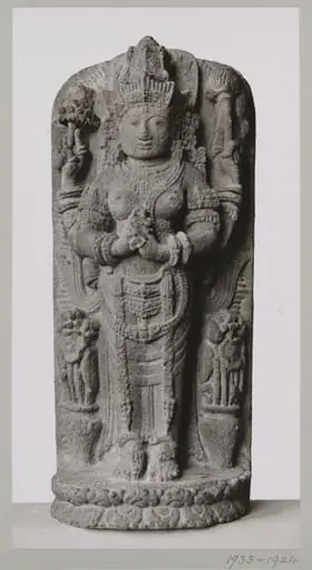 East Javanese volcanic rock sculpture, relief figure of Umā, early 15th century, V&A Museum, London