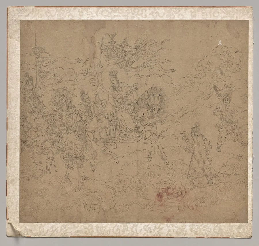 Album of Daoist and Buddhist Themes: Procession of Daoist Deities: Leaf 4, by Unknown, unspecified, 1204