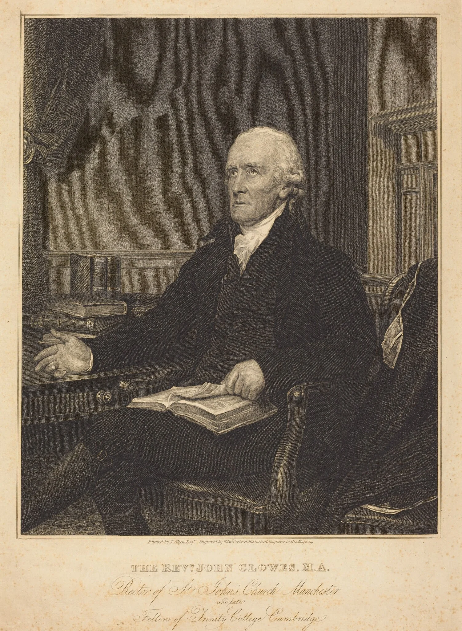 Rev. John Clowes, by Edward Scriven, ink, 1820