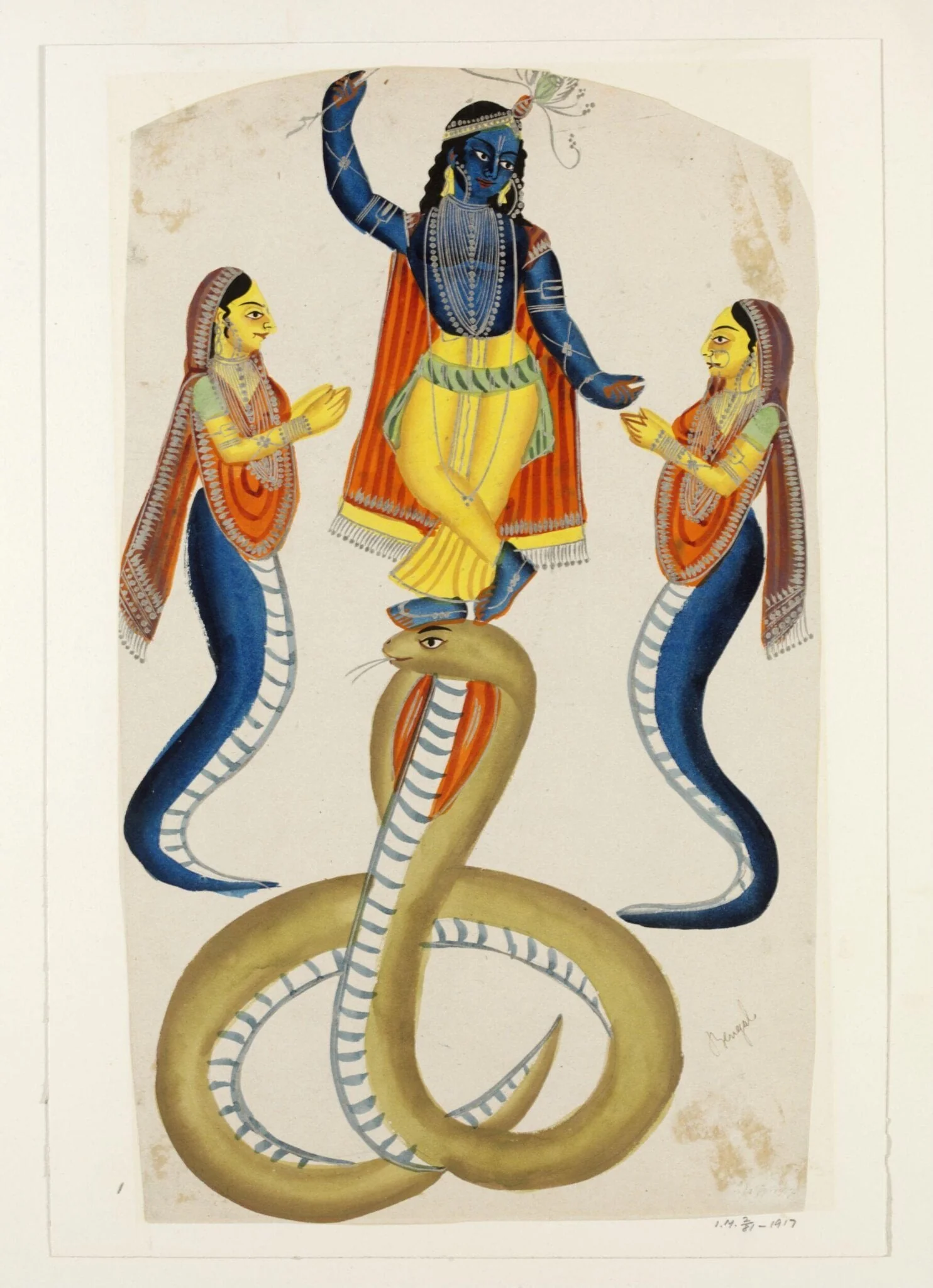Krishna, by Unknown, paint, 1850