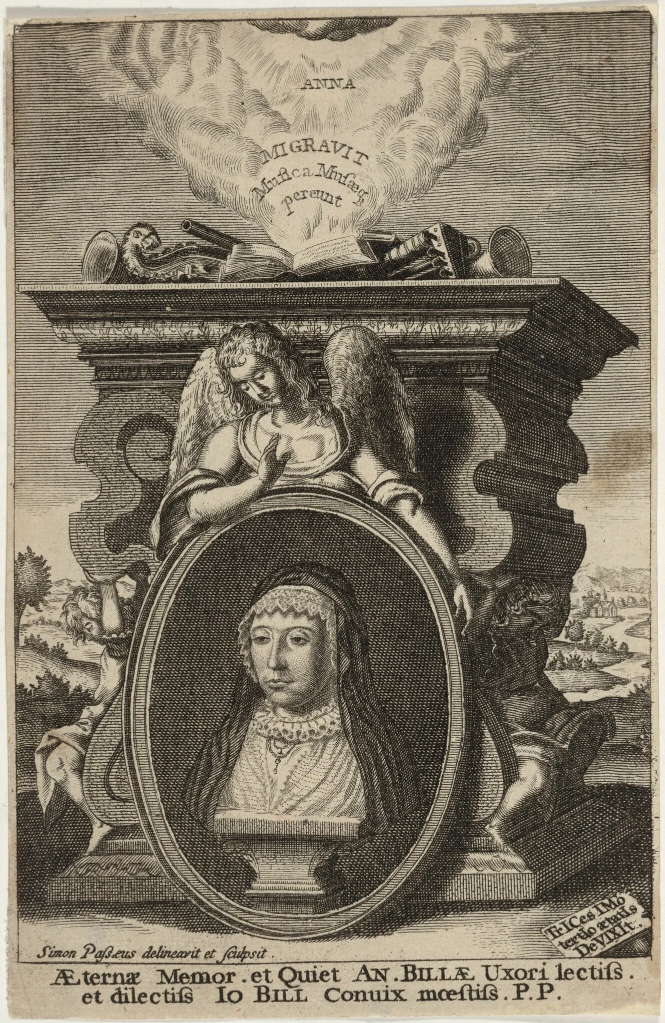 Anne Bill, by Simon van de Passe, ink, 1621