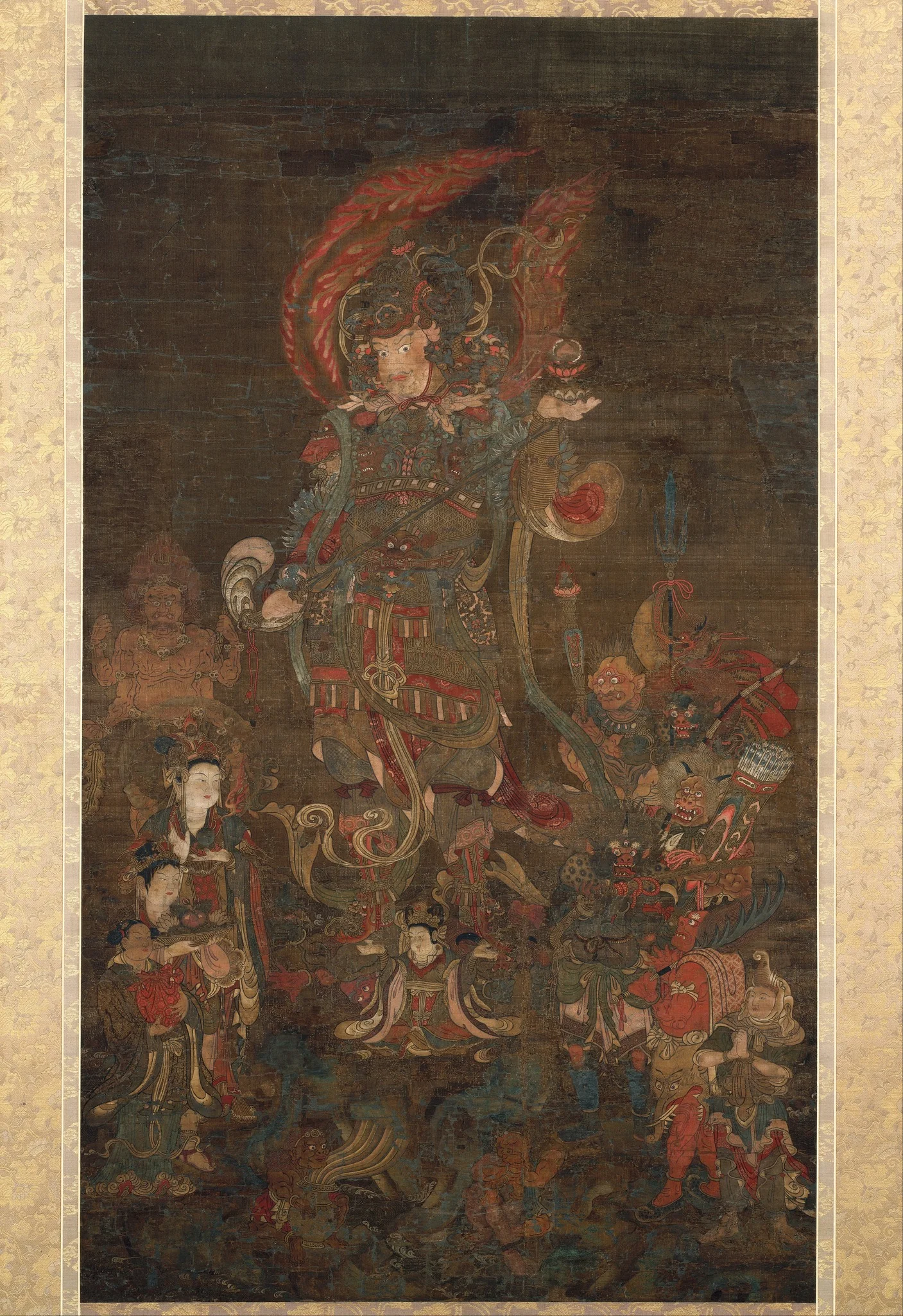 Bishamonten, the Guardian of the North, with his Retinue, by Unknown, unspecified