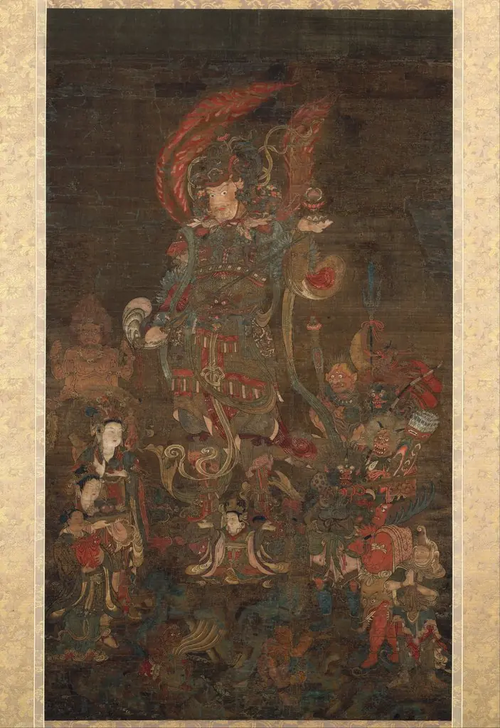 Bishamonten, the Guardian of the North, with his Retinue