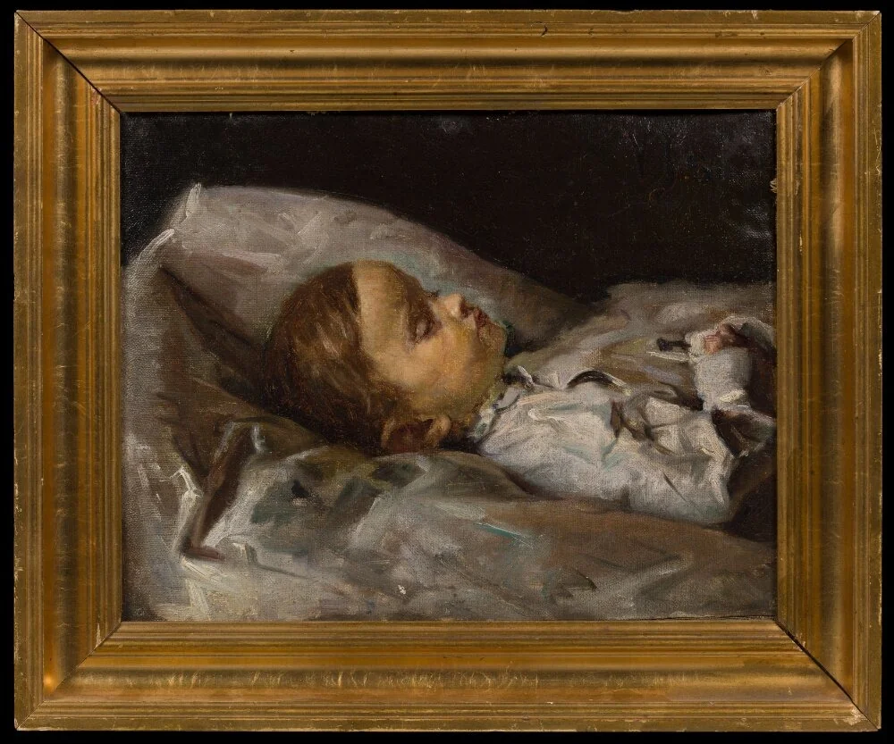 A Dead Girl, by Viggo Johansen, oil, 1891