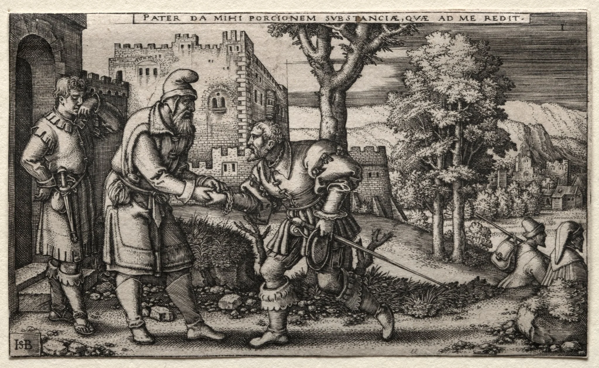 The Prodigal Son:  Departure of the Prodigal Son, by Sebald Beham, 1535