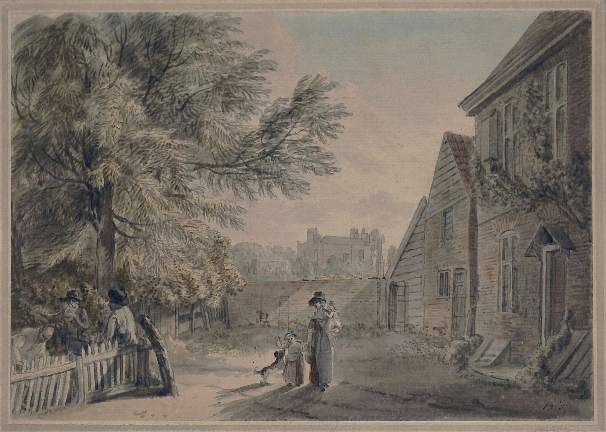 Old Public House, Bayswater, by Paul Sandby, watercolor, 1750