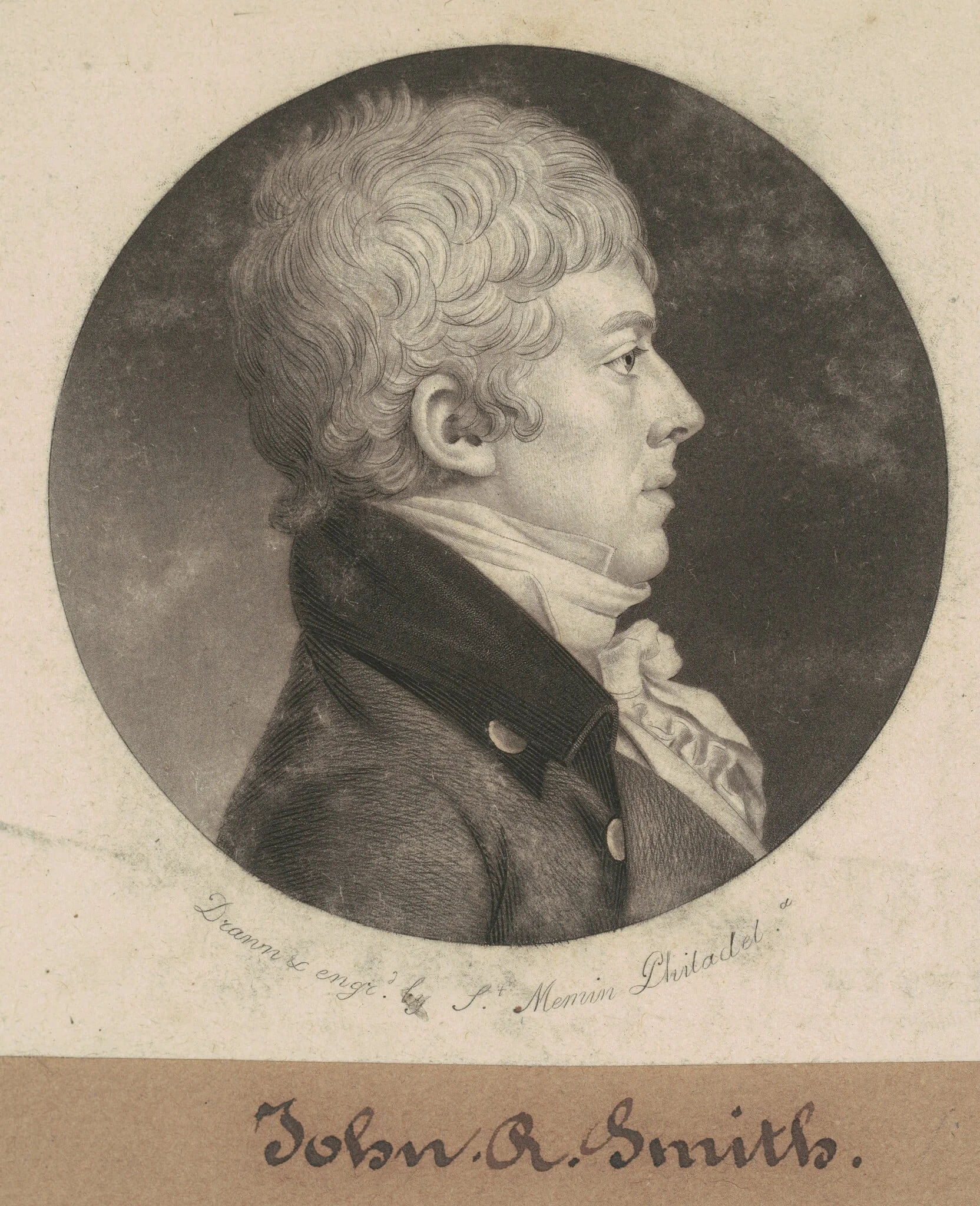 John R. Smith, by Charles Balthazar Julien Févret de Saint-Mémin, ink, 1802