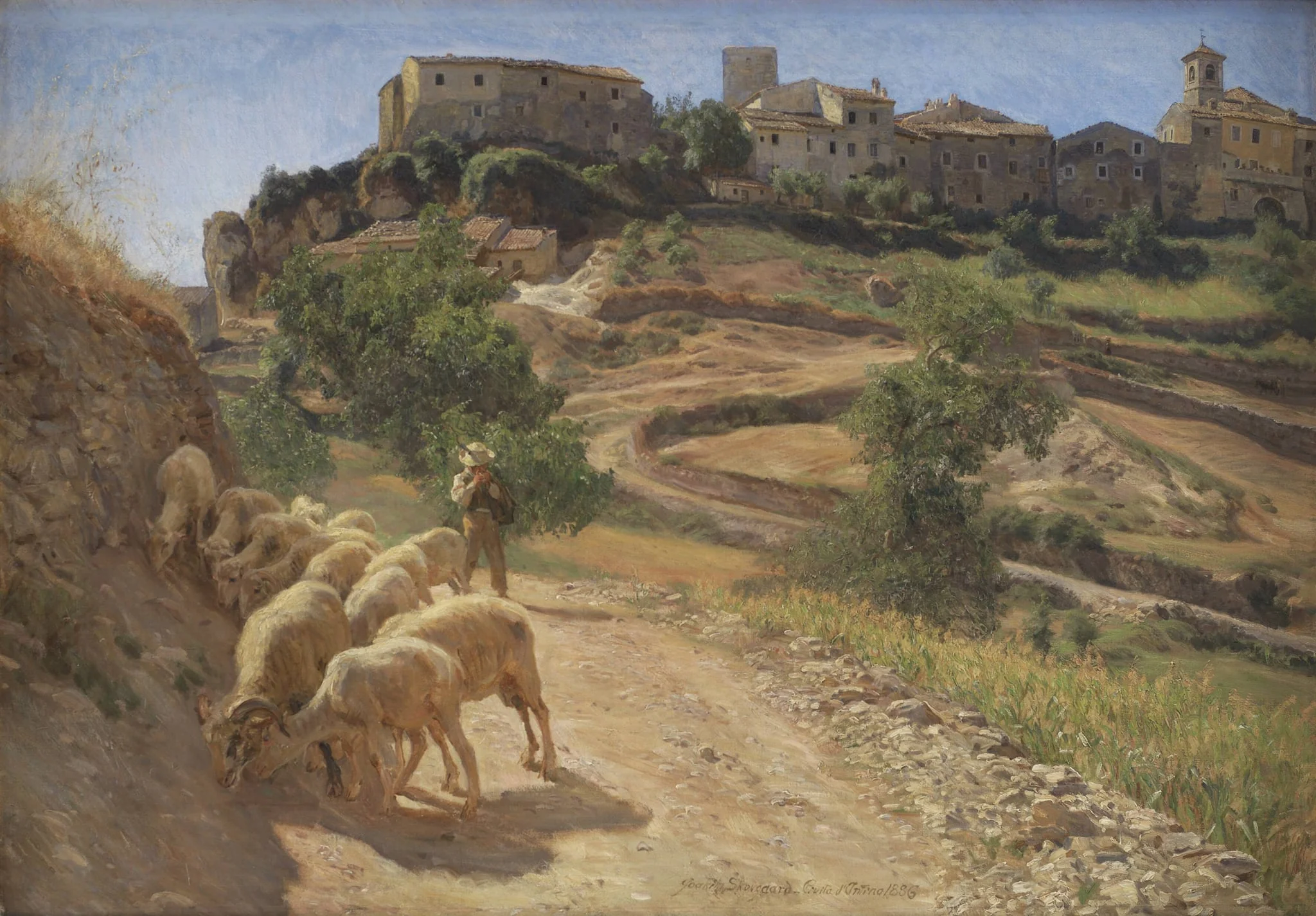 En hyrdedreng med sine får ved Cività d'Antino, by Unknown, 1886