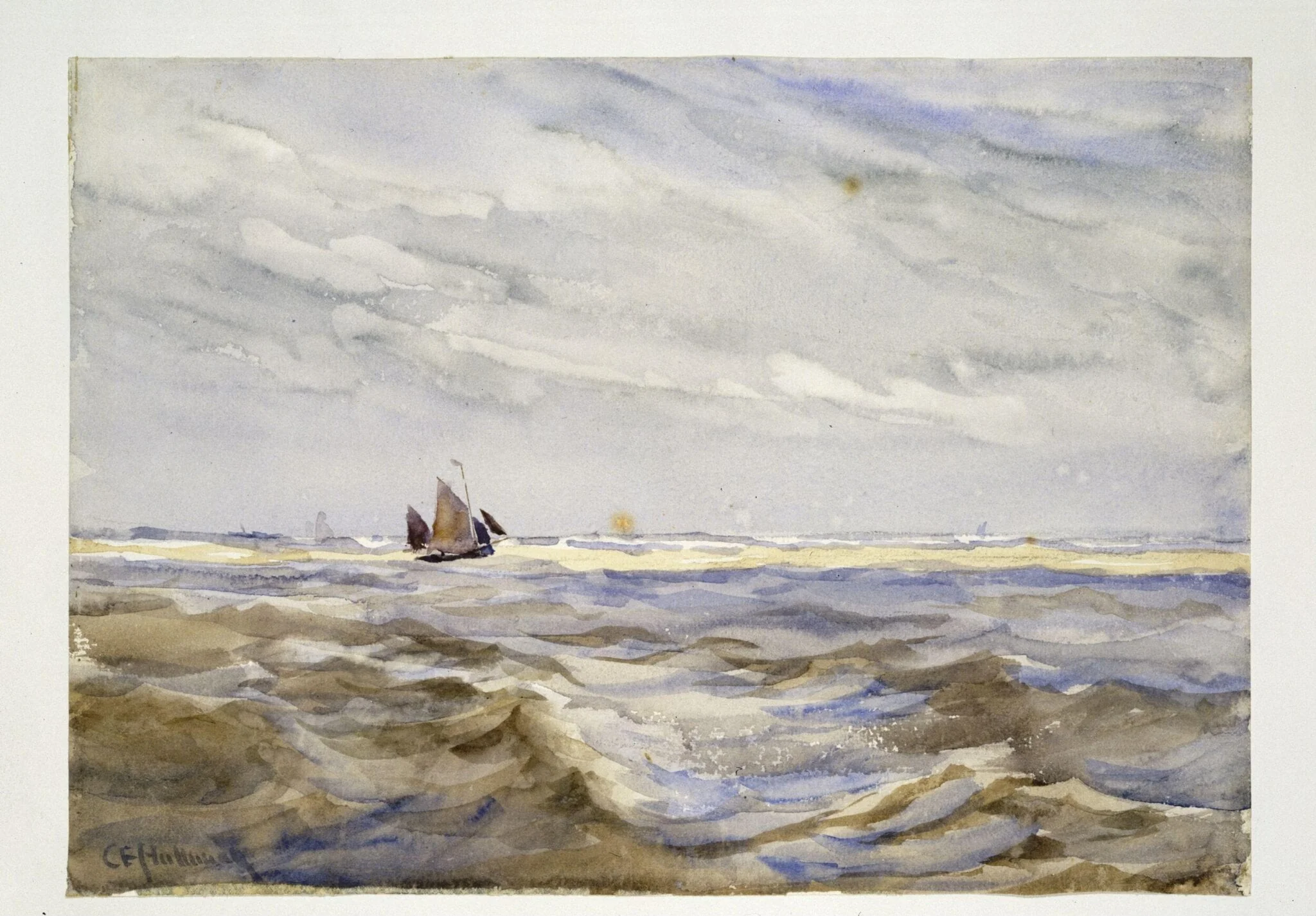 On the East Coast, by Charles Edward Holloway, watercolor, 1850