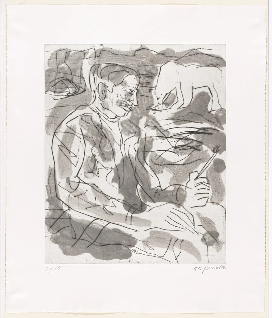 Untitled, by A.R. Penck, ink, 1984