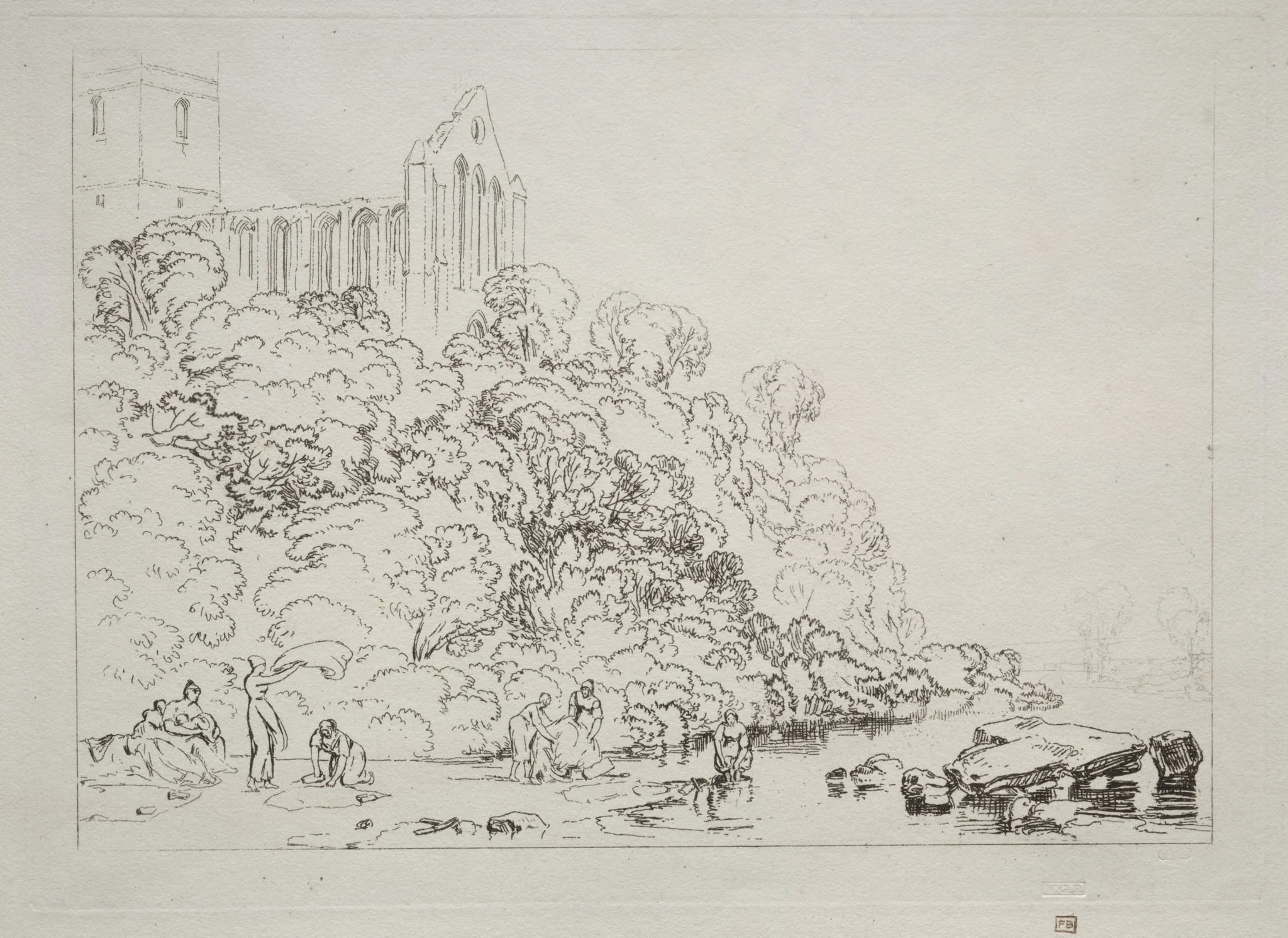Liber Studiorum:  Dumblain Abbey, Scotland, by Joseph Mallord William Turner, 1823