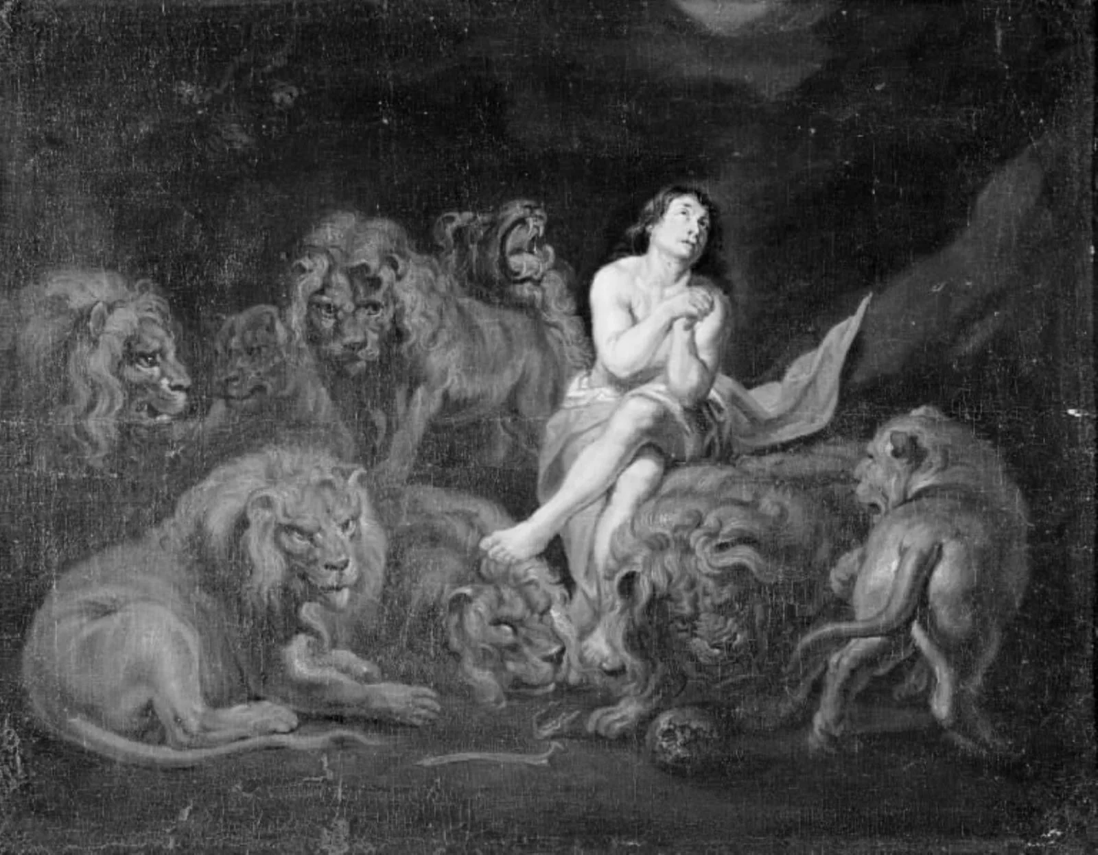 Daniel in the Lions' Den, by Unknown, 1711