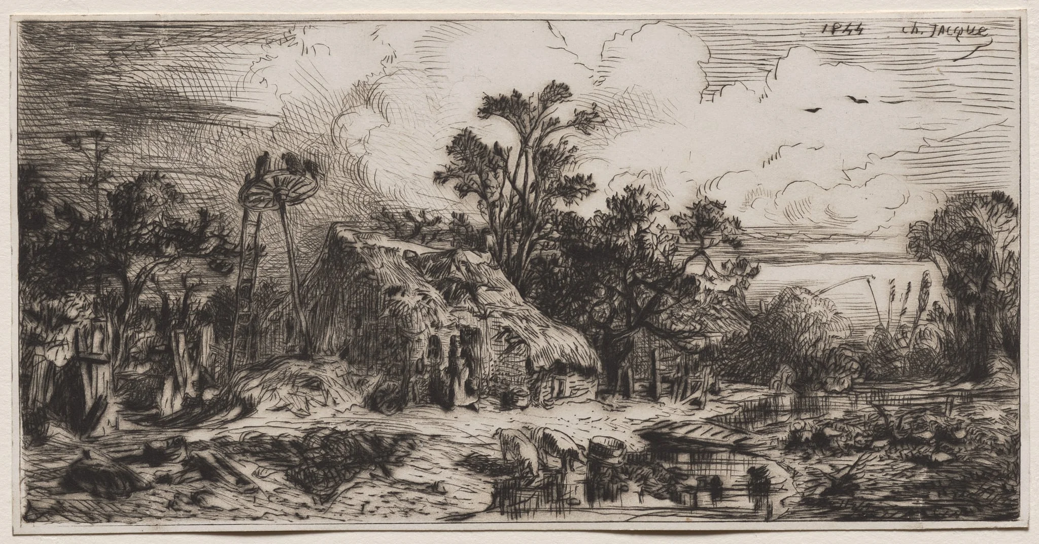 The Cottage, by Charles Jacque, 1844
