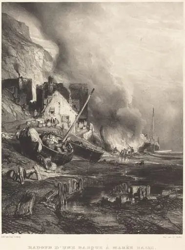 Radoub d'une barque à Marée Basse