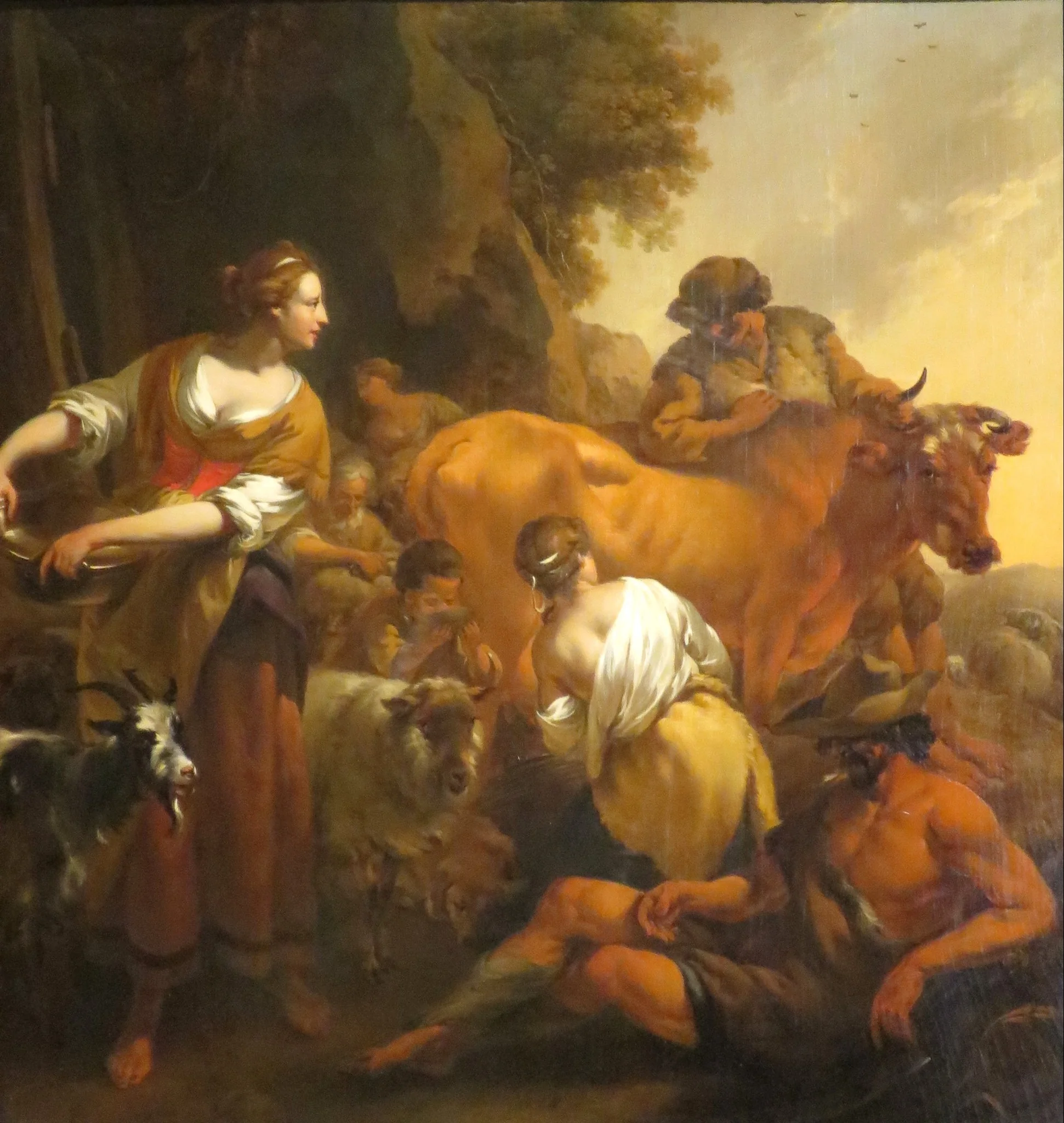 Pastoral Scene, by Nicolaes Pieterszoon Berchem, oil, 1690