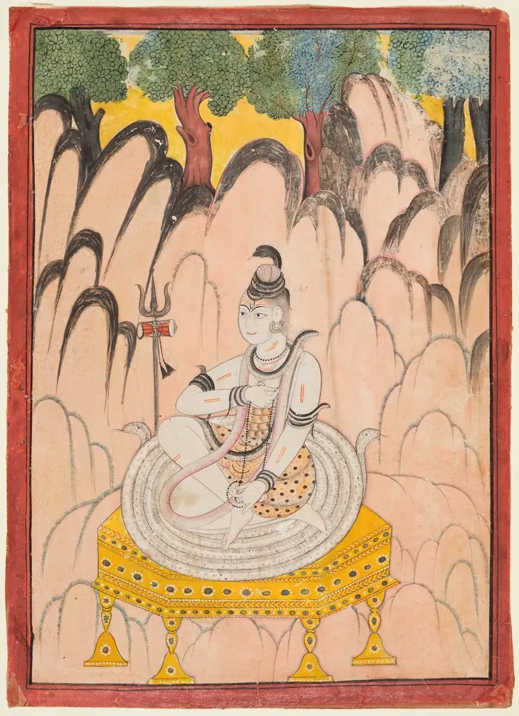 Shiva Seated on a Throne in a Landscape